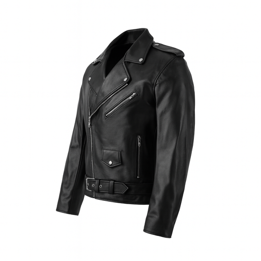 TORQ-X Rebel Moto Leather Jacket - Black