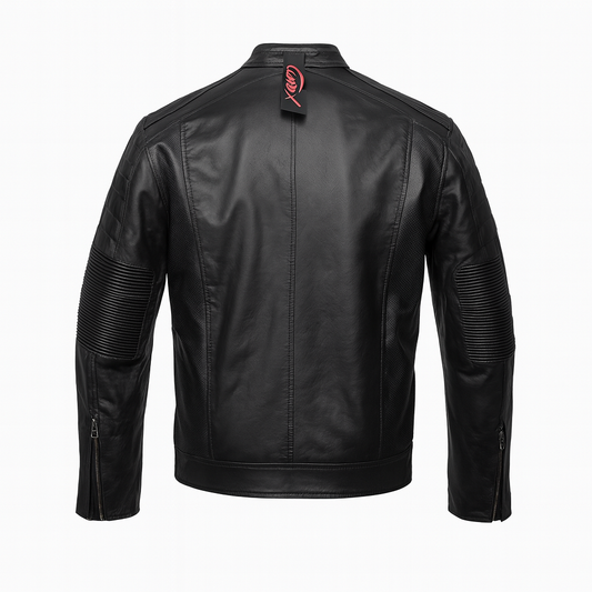 TORQ-X Modern Café Racer Leather Motorcycle Jacket