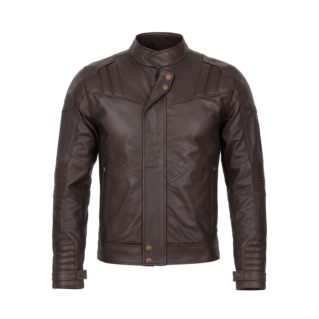 TORQ-X Steampunk Aviator Leather Motorcycle Jacket