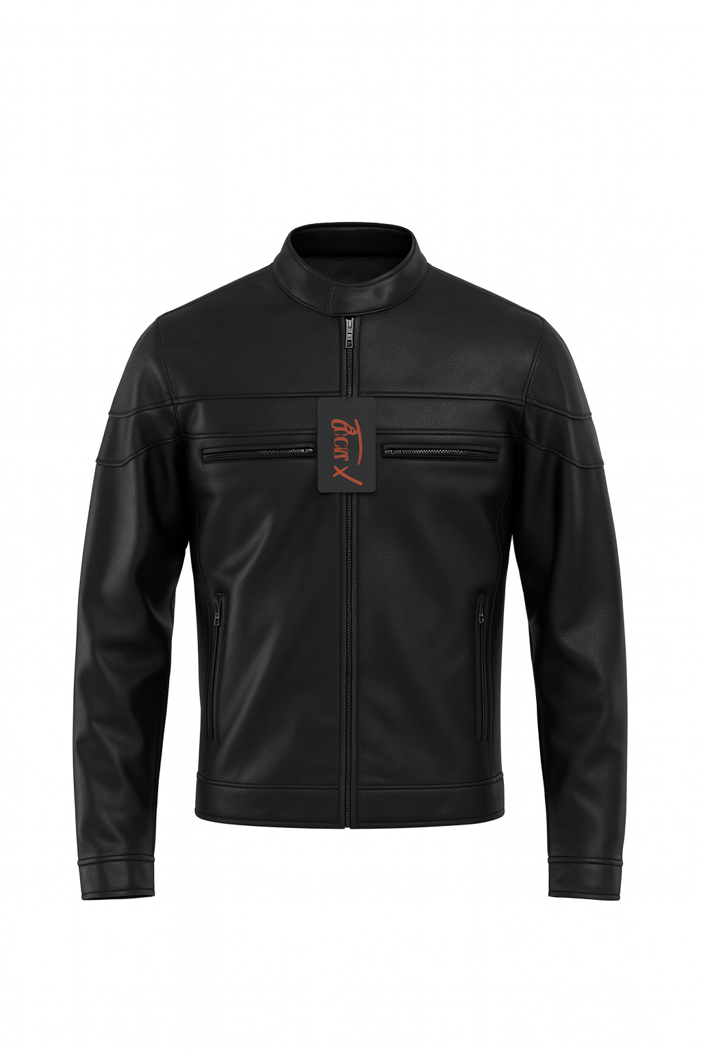 TORQ-X Premium Black Leather Motorcycle Jacket