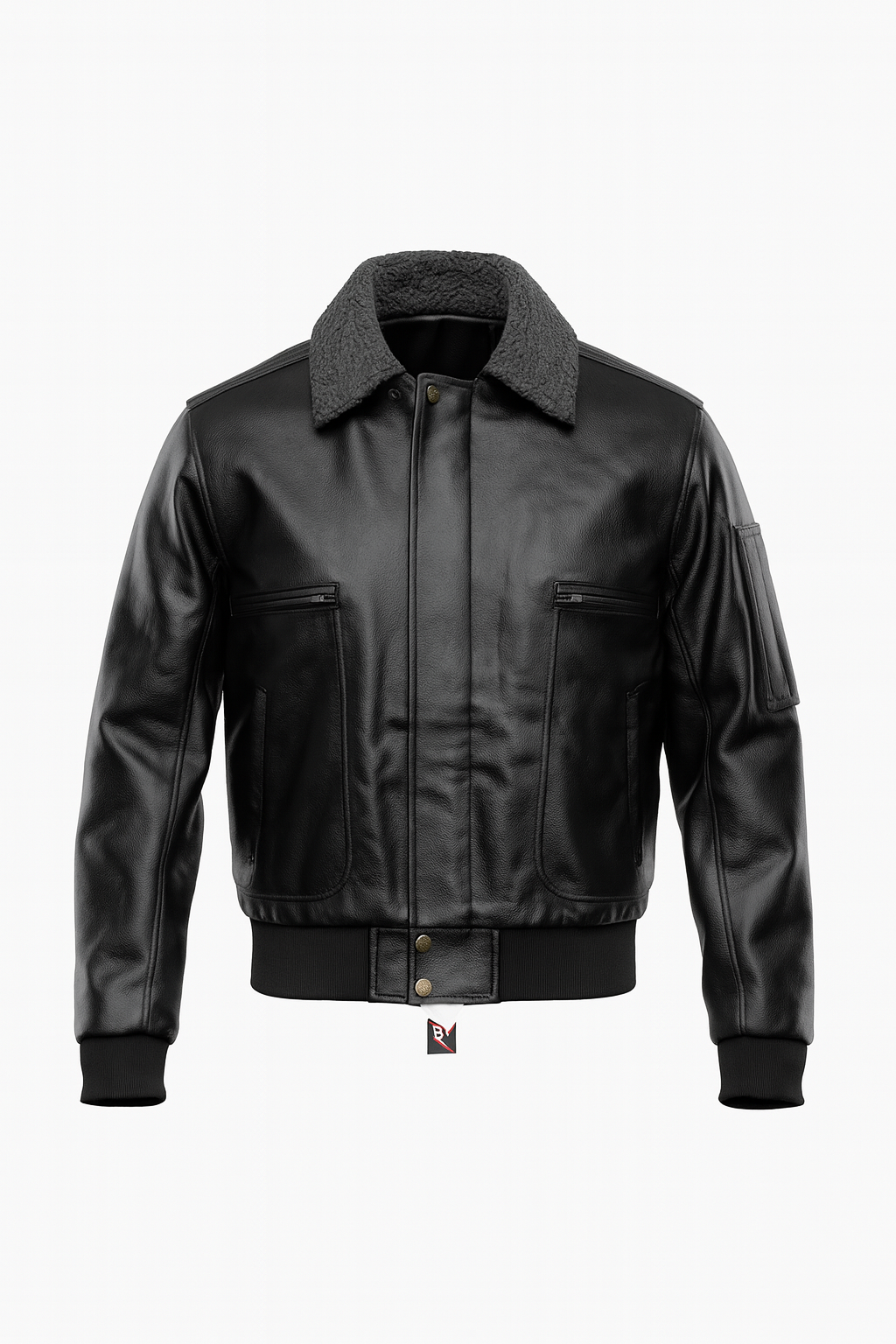 TORQ-X Aviator Flight Leather Jacket - Black