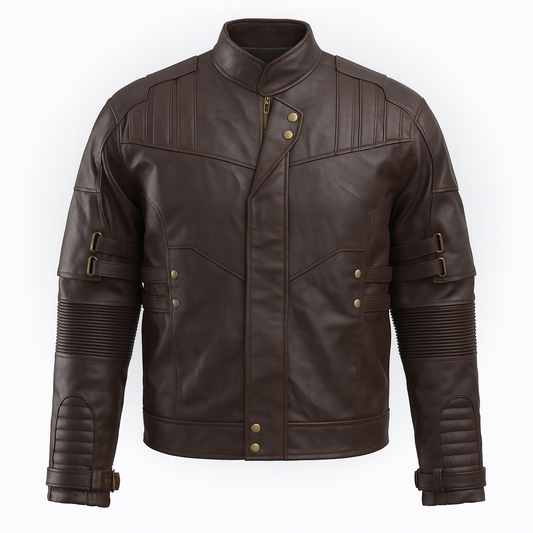TORQ-X Steampunk Aviator Leather Motorcycle Jacket