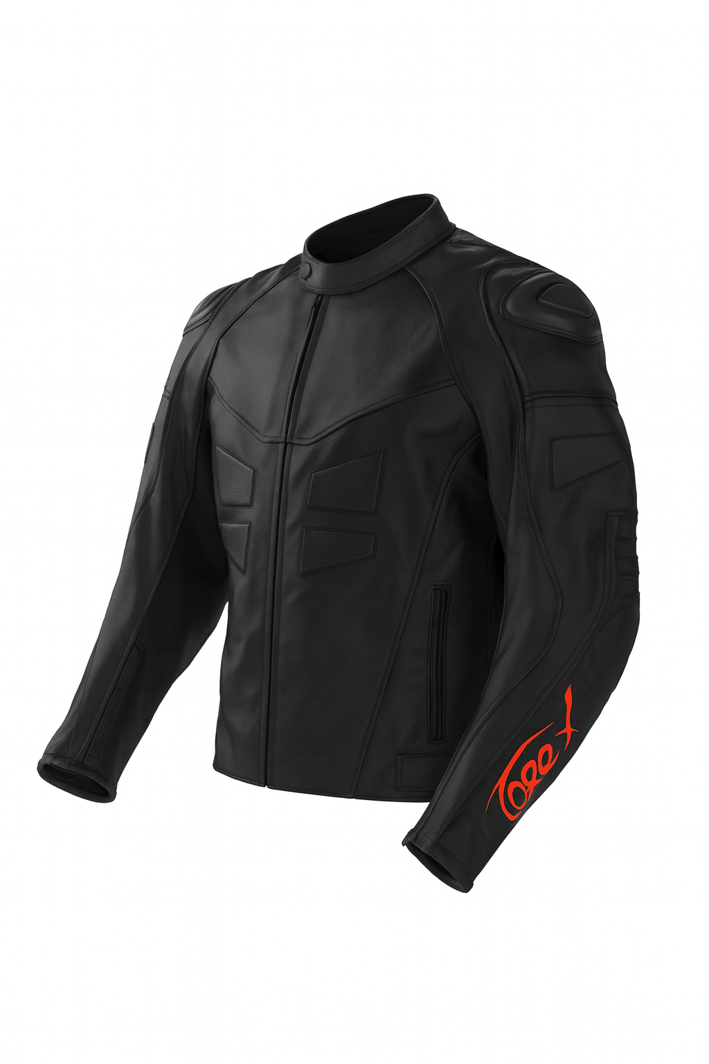 TORQ-X Tactical Armor Leather Jacket - Black