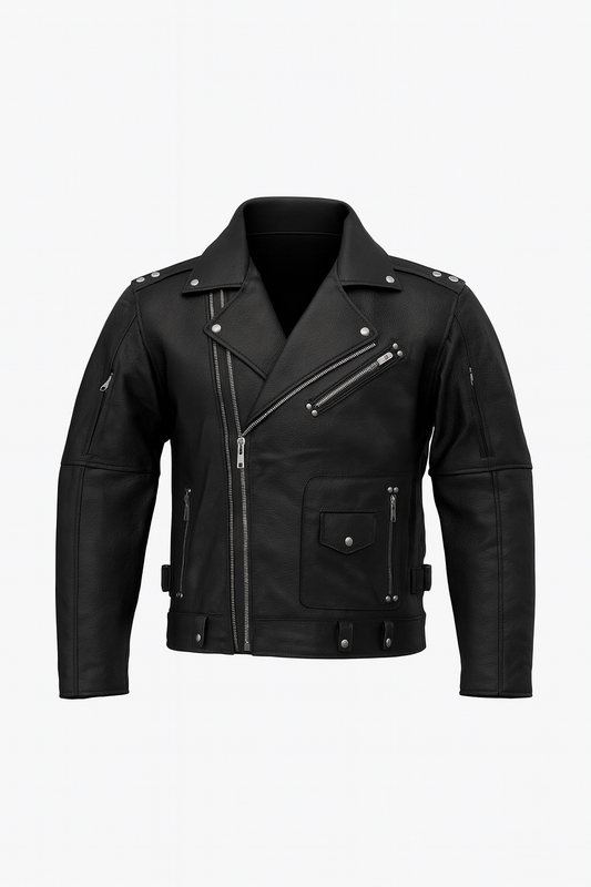 TORQ-X Classic Rider Leather Motorcycle Jacket