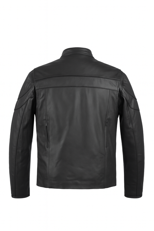 TORQ-X Streamline Racer Leather Jacket - Black