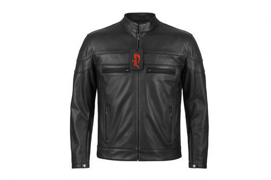 TORQ-X Streamline Racer Leather Jacket - Black